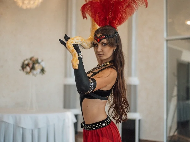 танцевальное шоу Натальи Кемаль, танцевальное шоу, танцы со змеями, ростовые куклы